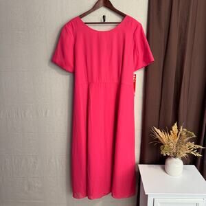 Stephanie Andrews Formal Dress Size 20W Pink Button Detail Tie Back NWT Plus